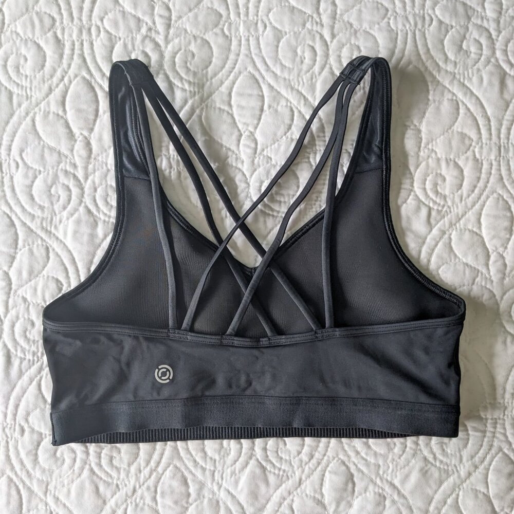 Core 10 Black Light Support Strappy Back Unique Sports Bra 34 C/D - Picture 6 of 8